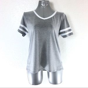 Alternative Grey V Neck Jersey Tee Womens Medium